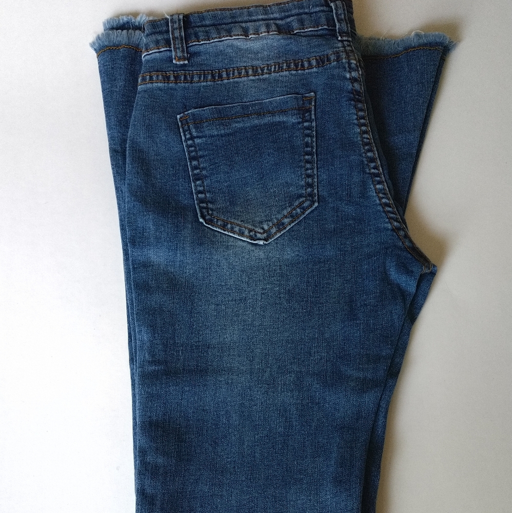 Denim flare fitted jeans. - Picture 2 of 12